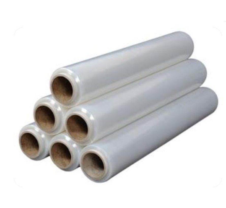 Stretchfolie Nano handwikkelfolie - 50 cm x 300 m - 12my - transparant - eenzijdig klevend - doos met 6 rollen