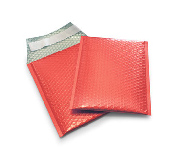 Specipack Rode luchtkussen enveloppen metallic mat D 180 x 250 mm A5+ - Doos met 100 stuks