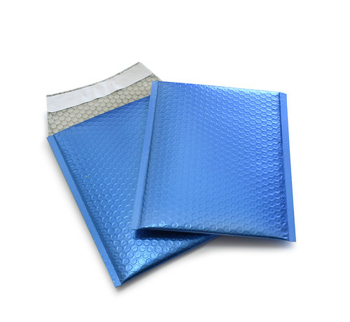 Specipack Enveloppes à coussin d'air bleu mat métallique D 180 x 250 mm A5+ - Boîte de 100 pièces.