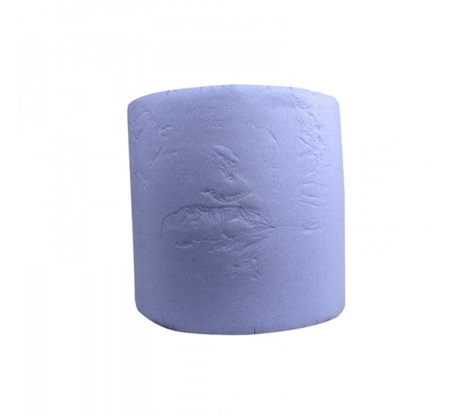 Papier industriel collé - 100% cellulose - bleu - 3 plis - 36 cm x 380 m - 1 rouleau sous film plastique