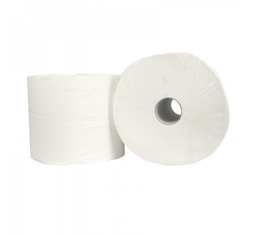 Papier industriel collé 100% cellulose 2 plis - 26,5 cm x 380 m - 2 rouleaux sous film plastique