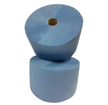 Specipack Industrierol verlijmd 100% cellulose blauw 3 laags - 21,6 cm x 350 meter - 2 rollen