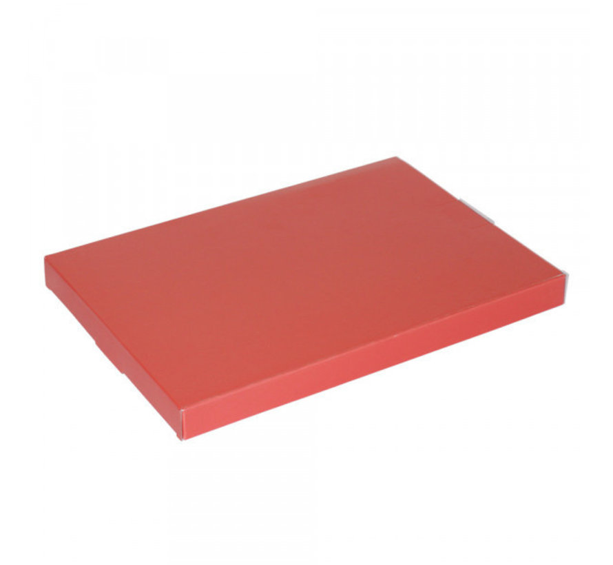 Boîte aux lettres en carton ondulé E-wave 220 x 155 x 30 mm A5 rouge-orange - avec fermeture supplémentaire - Lot de 50 boîtes postales rouge-orange