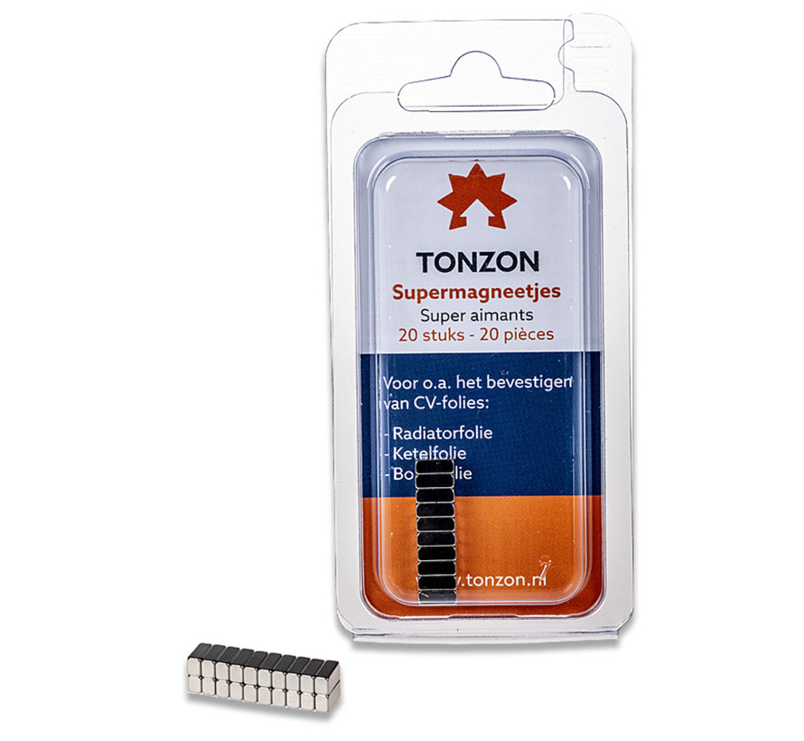 Super aimants Tonzon - pour la fixation de la feuille de radiateur - paquet de 20 aimants