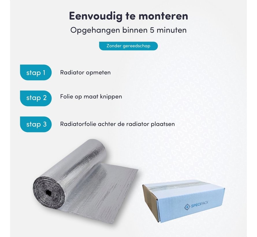 Radiatorfolie 500 cm x 50cm - Isolatiefolie voor verwarming