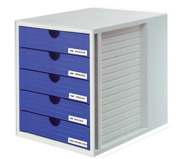 Specipack Meuble à tiroirs Han - tiroirs fermés - bleu
