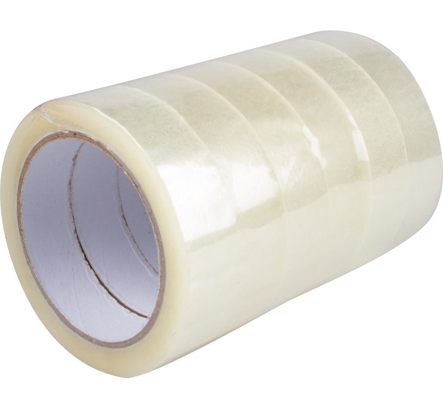 Bande adhésive Pergamy PP 25 mm x 66 m - Lot de 6 rouleaux