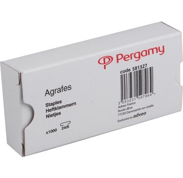 Agrafes Pergamy 24/6, zinguées - Boîte de 1 000 agrafes