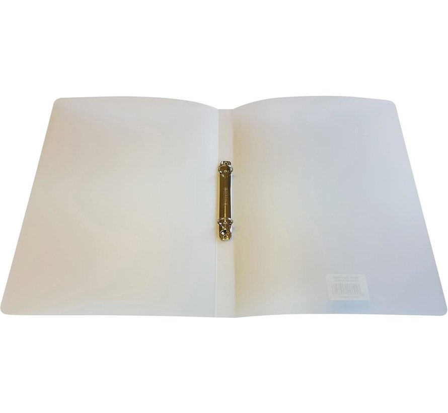 Classeur à anneaux Alpha - format A4 - 2 anneaux de 16 mm - blanc transparent