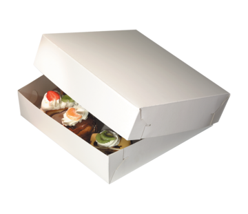 Specipack Boîte à gâteaux en carton duplex - blanc - 300 x 300 x 90 mm - 50 pièces