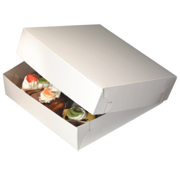 Specipack Boîte à gâteaux en carton duplex - blanc - 300 x 300 x 90 mm - 50 pièces