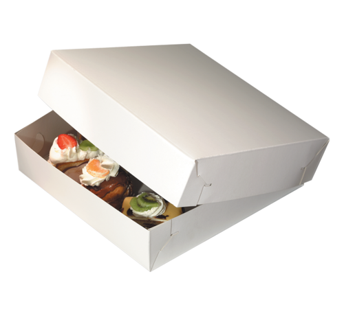 Specipack Boîte à gâteaux en carton duplex - blanc - 300 x 300 x 90 mm - 50 pièces