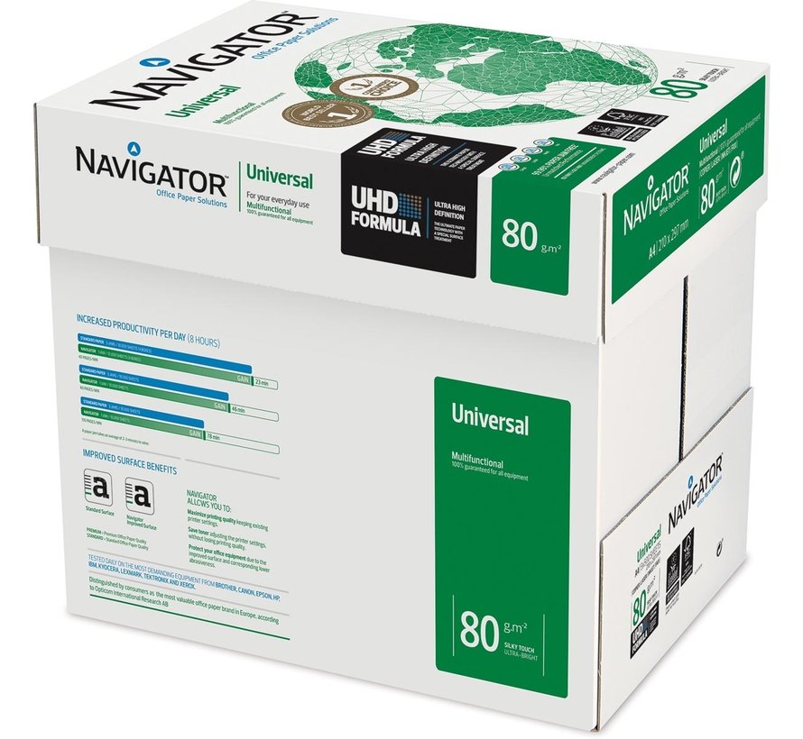 Navigator Universal -  Printpapier A4 - 80 gram - Pak met 500 vellen