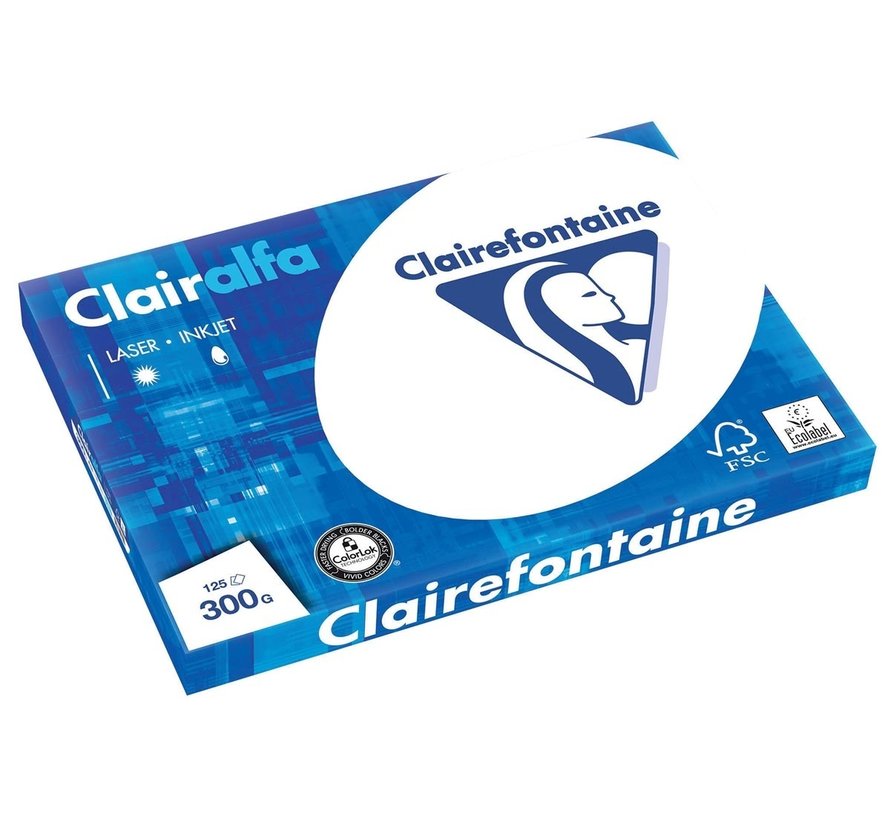 Clairefontaine Clairalfa Papier de présentation - A3 - 300 g - paquet de 125 feuilles