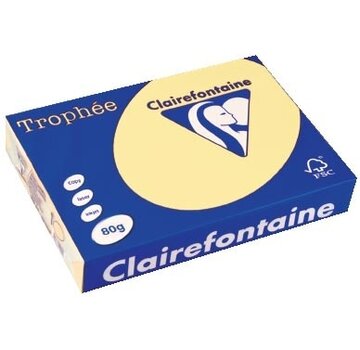 Clairefontaine Trophée - Papier coloré - A4, - 80 g - 500 feuilles - Jaune canari