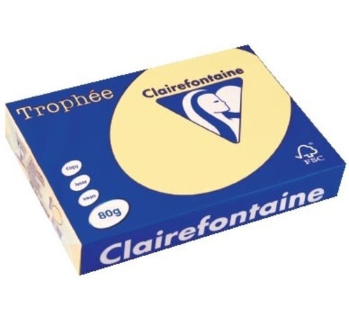 Clairefontaine Trophée - Papier coloré - A4, - 80 g - 500 feuilles - Jaune canari
