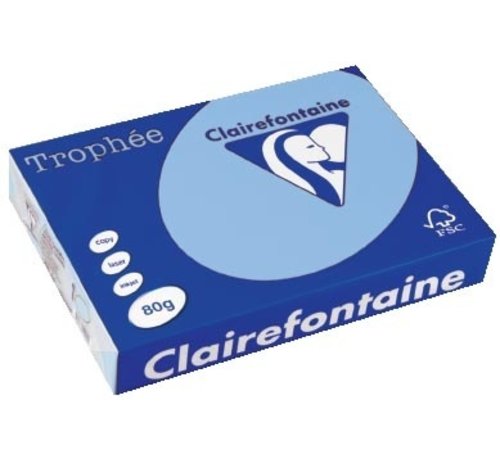 Clairefontaine Trophée - Papier couleur - A4, - 80 g - 500 feuilles - Bleu vif