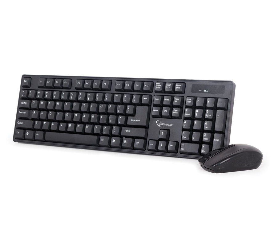 Clavier et souris sans fil Gembird - Qwerty - Piles incluses