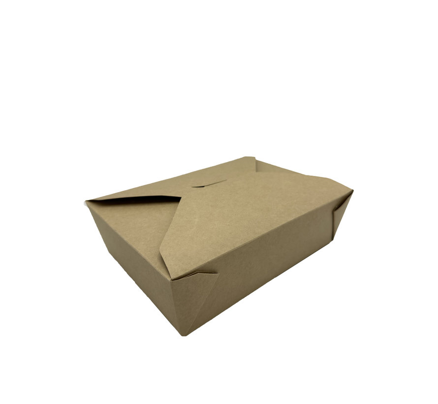 Oosterse maaltijdbox 1300 ml / 45 oz - take away box kraft - middel - 300 stuks