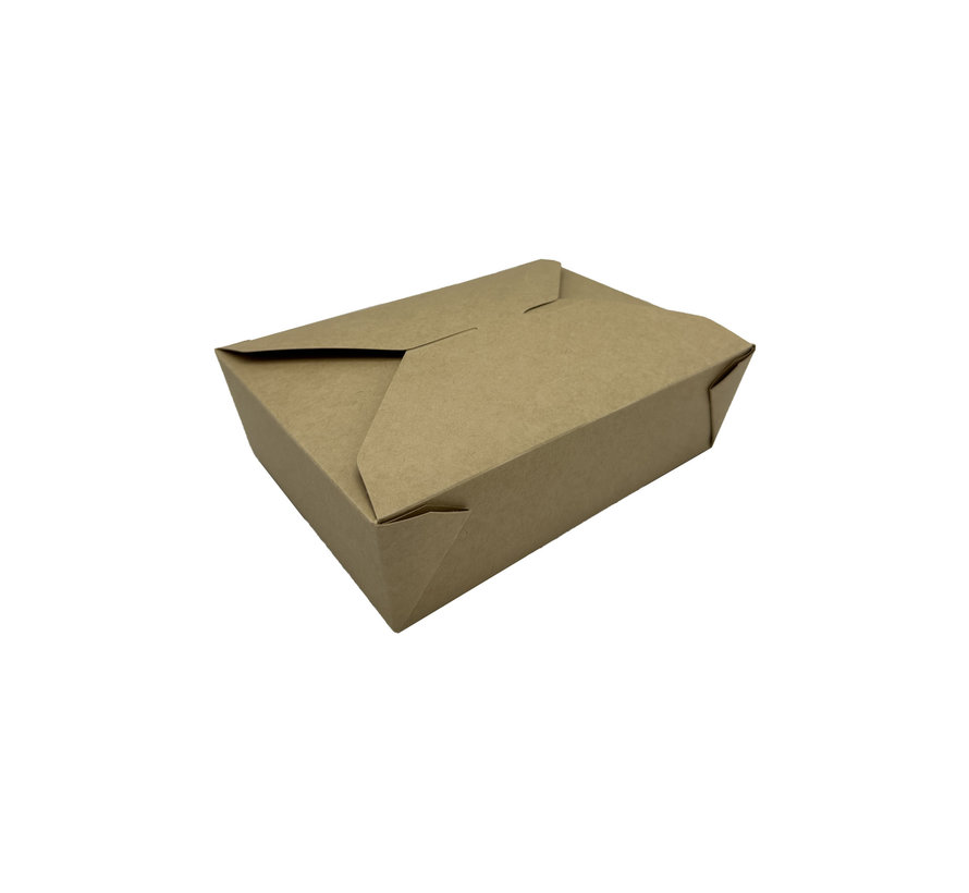 Oosterse maaltijdbox 1800 ml / 66 oz - take away box kraft - groot - 200 stuks