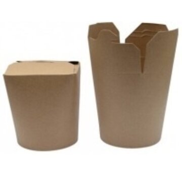 Specipack Boîte à nouilles kraft - brun - wok to go - 750 ml 26 oz - 97 x 90 mm - 500 pièces