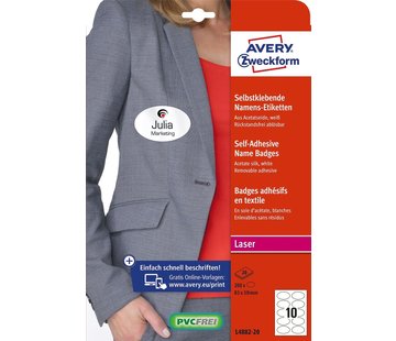 Avery Zweckform - Badges nominatifs auto-adhésifs - rond 65 mm - blanc - imprimante laser - 160 étiquettes - 20 feuilles