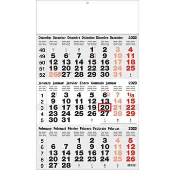 3-maandkalender  - Classic Grijs - 2024