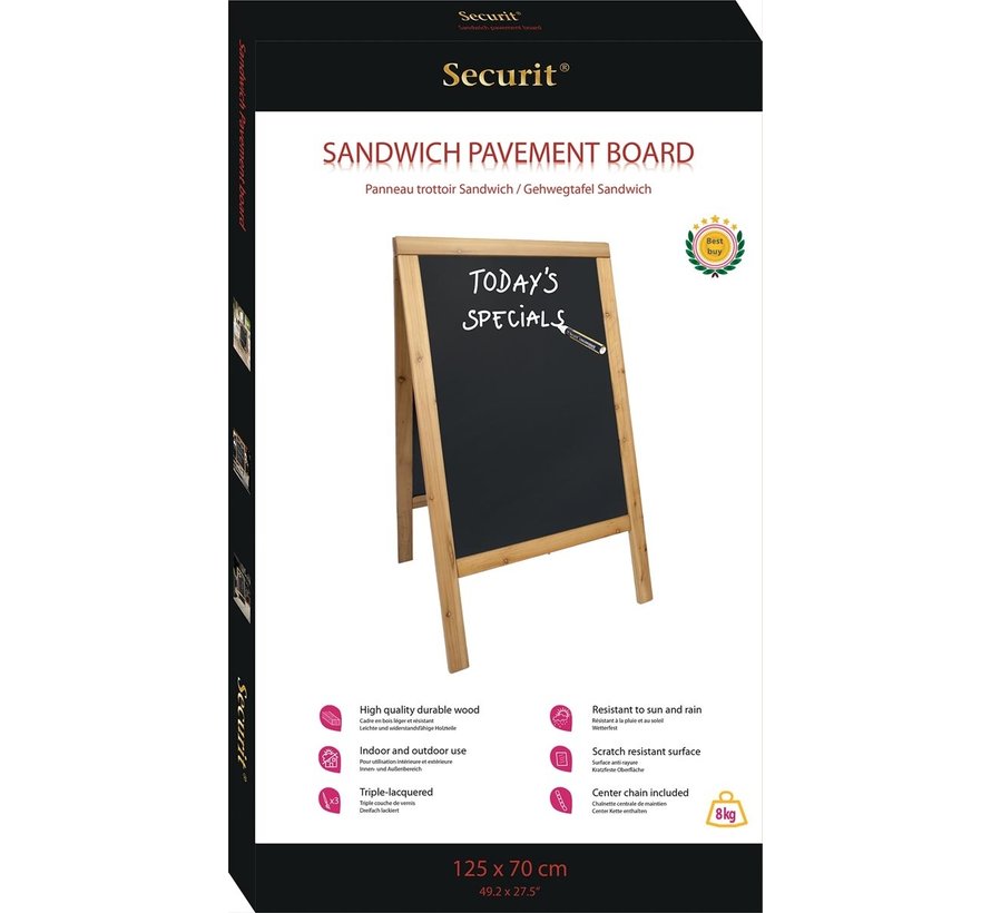 Panneau de signalisation Securit Sandwich - 70 x 125 cm