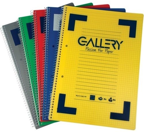 Gallery Carnet de notes traditionnel à spirales - A5 - quadrillé 5mm - 160 pages - 6 pièces