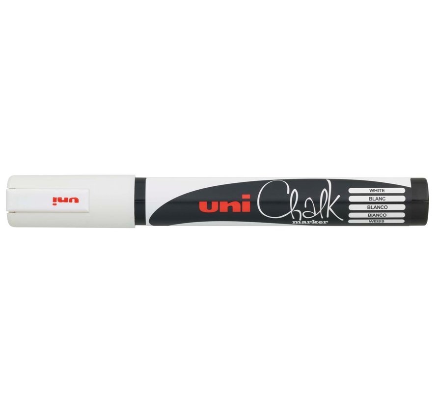 Uni-ball -  Krijtmarker -  wit - ronde punt