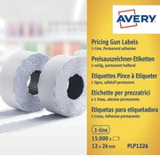 Avery - PLP1226 - etiketten voor prijstang permanent - 12 x 26 mm - 15 000 etiketten - wit