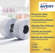 Avery - PLP1226 - étiquettes pour barres de prix permanentes - 12 x 26 mm - 15 000 étiquettes - blanc