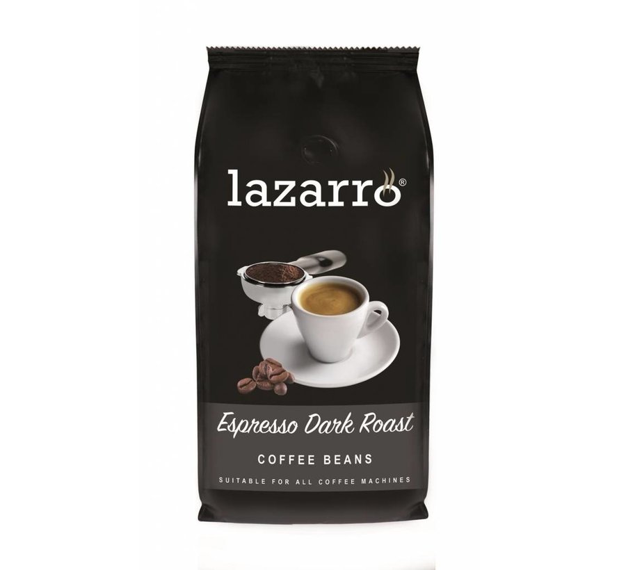 Lazzaro - grains de café expresso à torréfaction foncée - 1kg