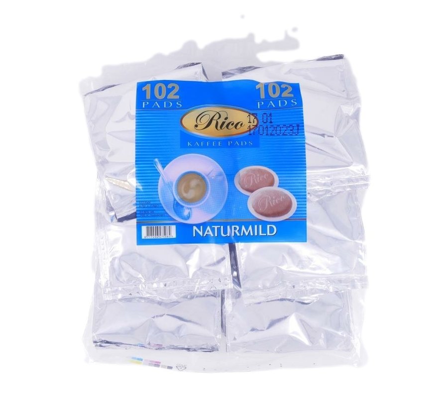 Rico - méga-sac avec 102 dosettes de café - doux