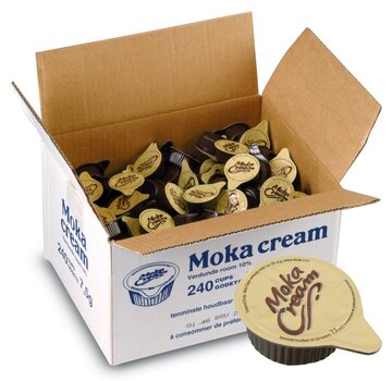Merkloos Melkcups - geconcentreerde melk - 7,5 ml - Moka cream - doos met 240 stuks