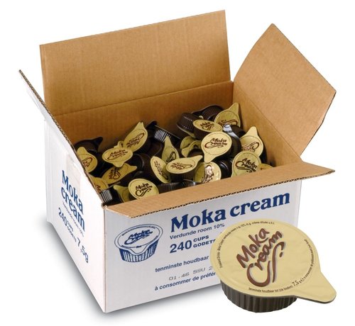 Merkloos Melkcups - geconcentreerde melk - 7,5 ml - Moka cream - doos met 240 stuks