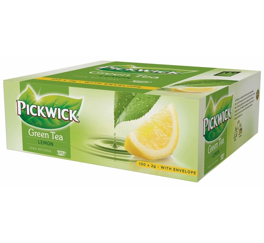 Thé Pickwick - thé vert citron - paquet de 100 sachets de thé