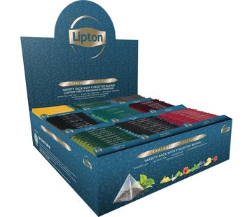 Lipton - assortiment de thé - Sélection Exclusive - 9 saveurs - présentoir avec 108 sachets de thé