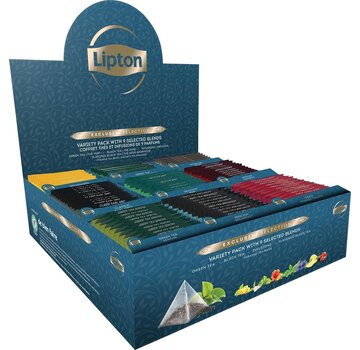 Lipton - assortiment de thé - Sélection Exclusive - 9 saveurs - présentoir avec 108 sachets de thé