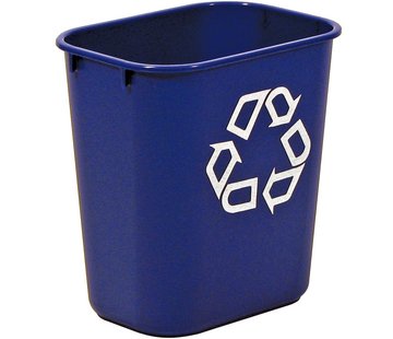 Rubbermaid - poubelle de recyclage sans plateaux latéraux - 26,6 litres - bleu