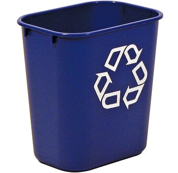 Rubbermaid - poubelle de recyclage sans plateaux latéraux - 26,6 litres - bleu