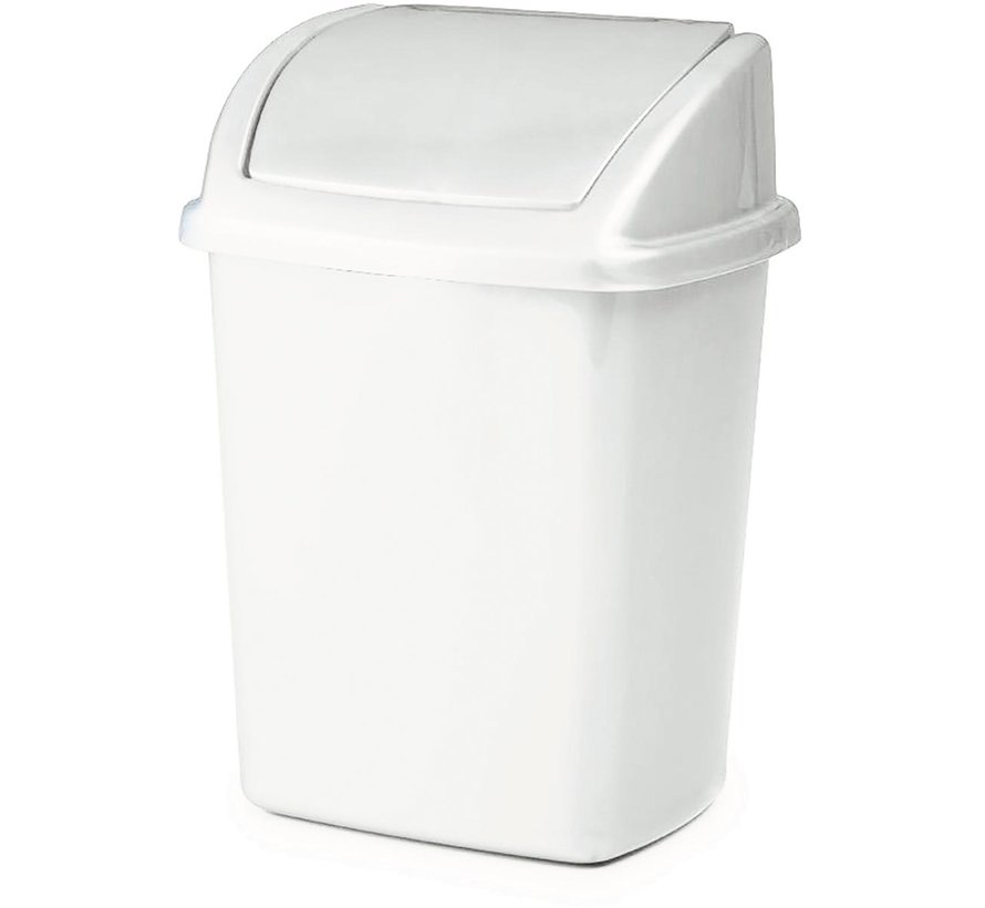 Poubelle - avec couvercle pivotant - 4,45 l - blanc