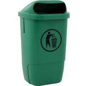 Merkloos Poubelle en plastique - capacité 50 L - vert