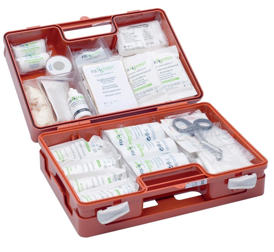 Trousse de premiers soins de base - selon les directives de l'Oranje Kruis.