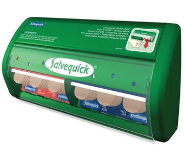 Distributeur de pansements Salvequick - comprend 45 pansements en plastique + 40 pansements élastiques