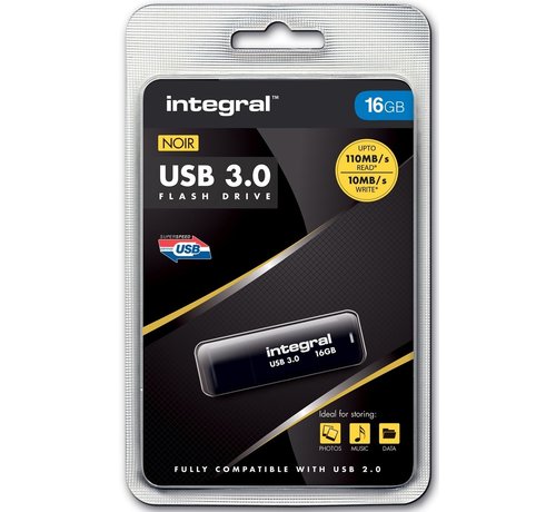 Integral - USB stick 3.0 - 16 GB - zwart