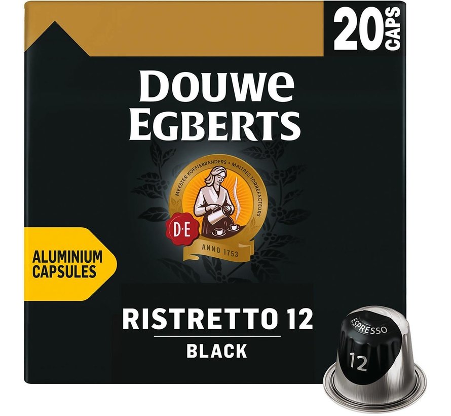 Douwe Egberts - Ristretto 12 - Capsules de café Espresso Black - 20 pièces