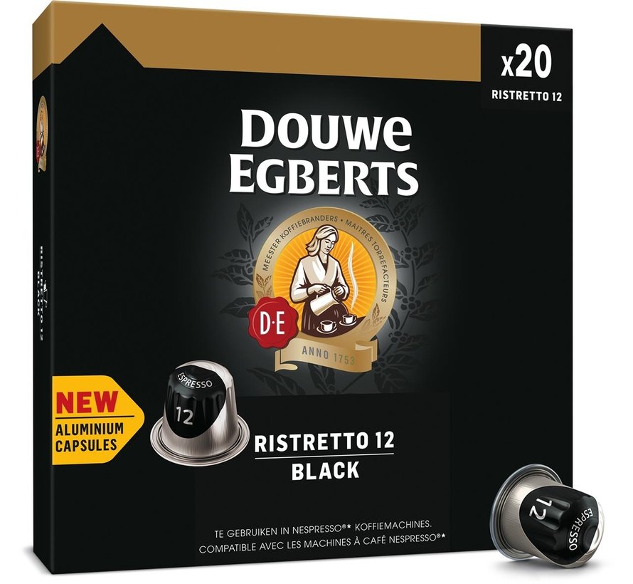 Douwe Egberts - Ristretto 12 - Capsules de café Espresso Black - 20 pièces