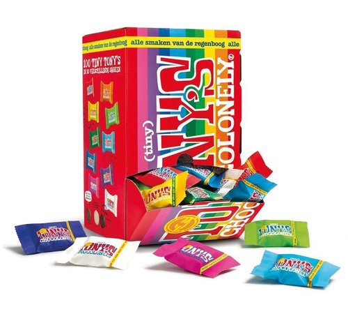 Tony's Chocolonely -  mini chocoladerepen mix  - 900g - doos met 100 stuks