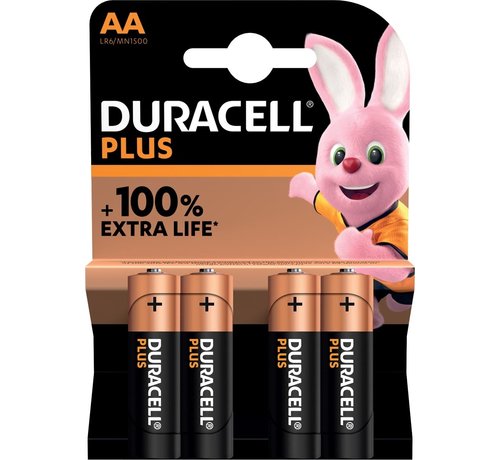 Duracell - pile Plus 100% - AA - 4 pièces